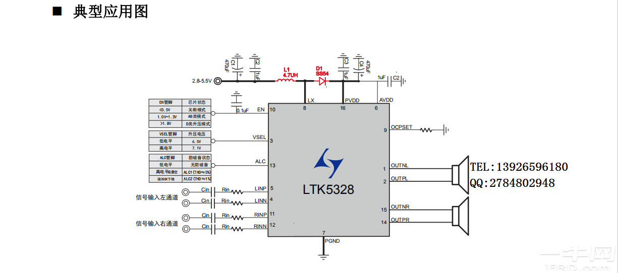 LTK5328单节锂电池内置BOOST升压2x8W双声道带PBTL模式G类音频...-一牛网论坛