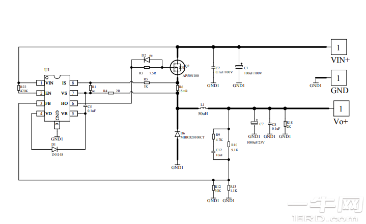 AP8861 宽电压降压型 DC-DC 电源管理芯片 12V 8A应用图-一牛网论坛